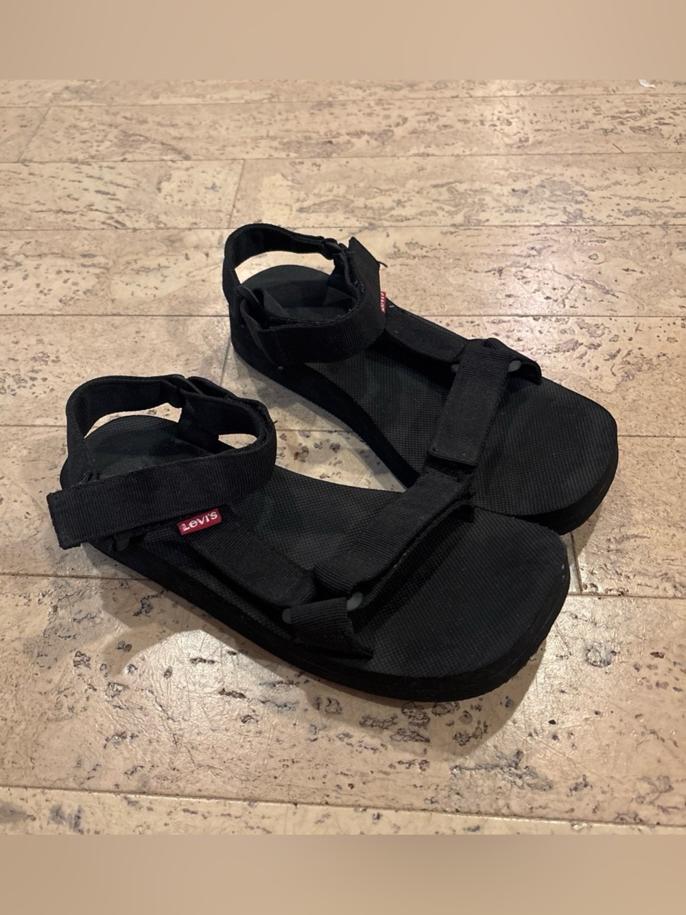 Levi's Black Open-Toe Strap Sandals
